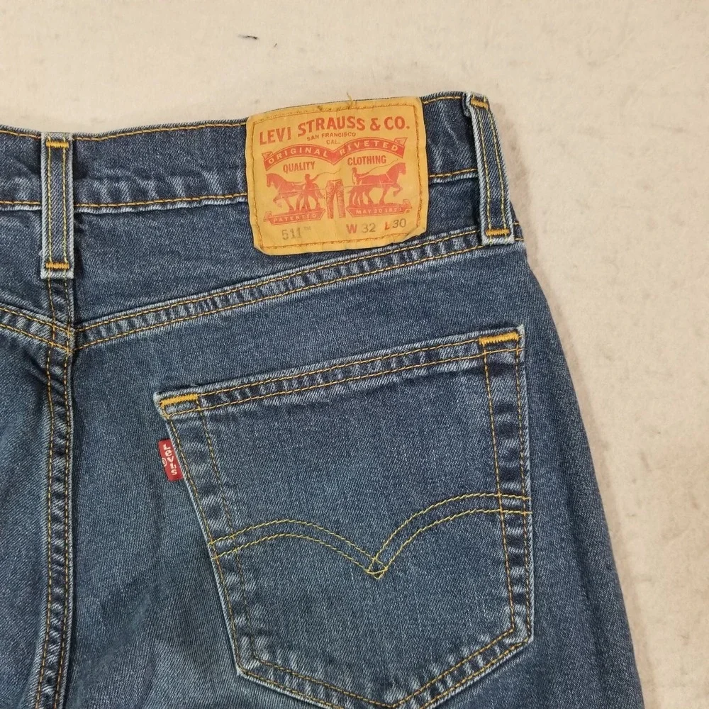 Levi's 511 jeans men's 32x30 slim straight blue stretch denim pants